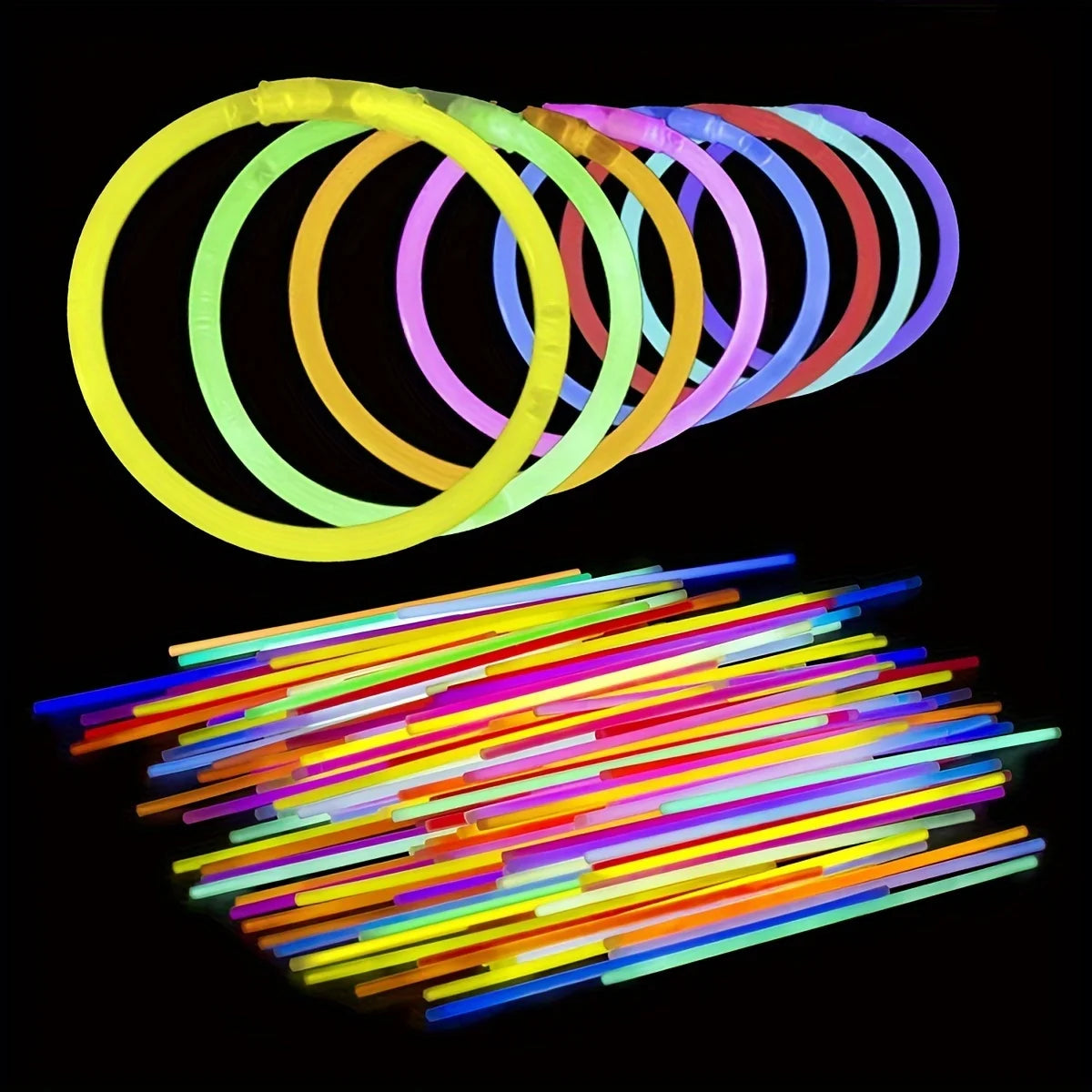 30/60PCS Plastic Glow Sticks Bulk 8 Inch Multicolor Glow in the Dark Accessories for Party Decorations Emergency Lighting ZSY