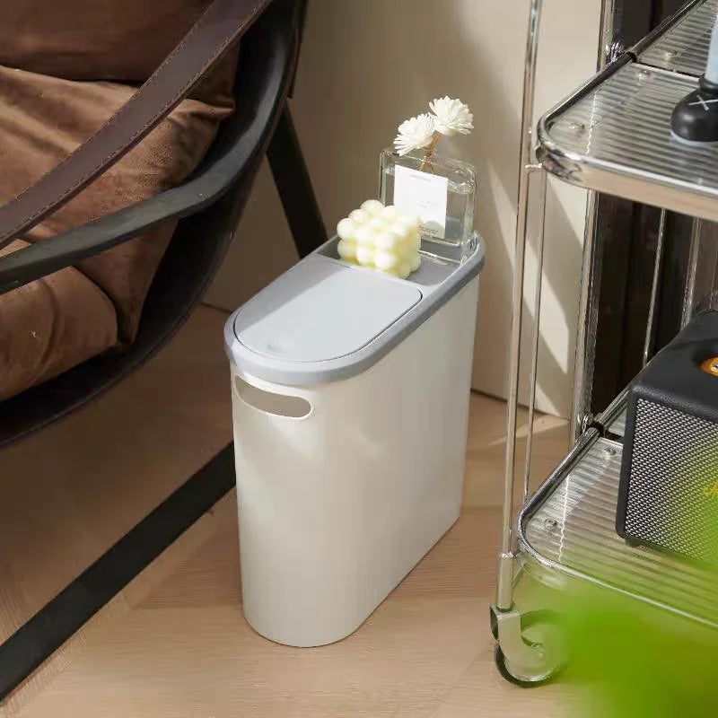 1 bathroom trash can, home creative open type trash can, covered press type bathroom trash can, simple paper basket, large capac