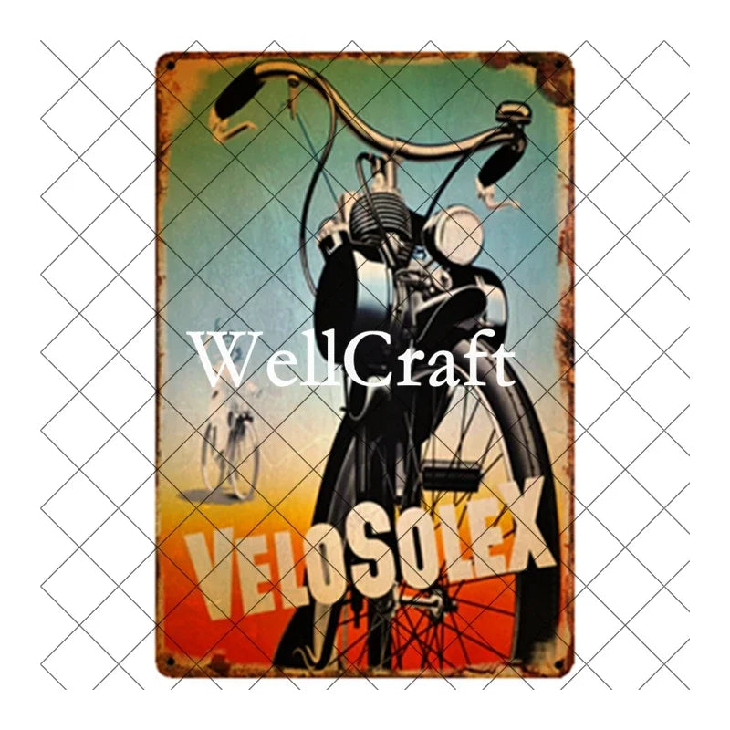 [ WellCraft ] Bicycle Velosolex Tin Signs Retro Bike Wall Plaque Pub Decor WX-11 vintage decor  home decor  room decor