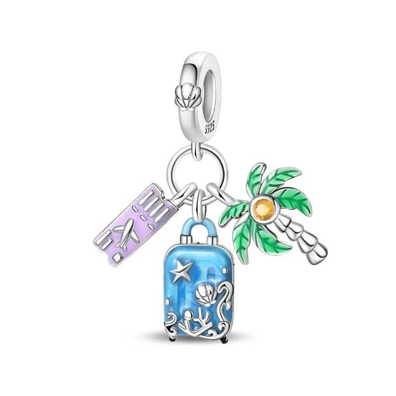 925 Sterling Silver Crab Beach Ocean Vacation Beads 3mm DIY Holiday Fine Jewelry Gift Making