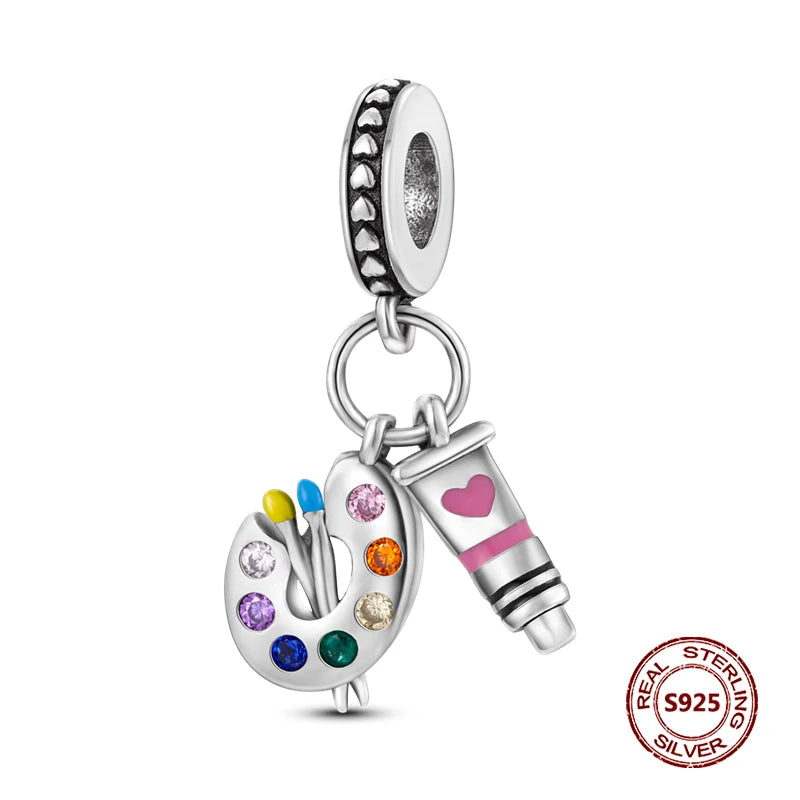 925 Sterling Silver Strawberry Turtle Owl Charm Beads Suitable For Original Bracelet Women DIY Jewelry Making Birthday Gifts