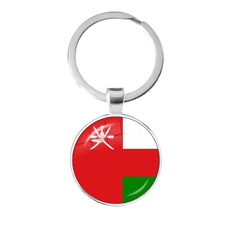 Iraq, Yemen, Nepal, Bangladesh, Maldives, Lebanon Flag Keychain 25mm Glass Keychain As a Gift To Friends  Gift