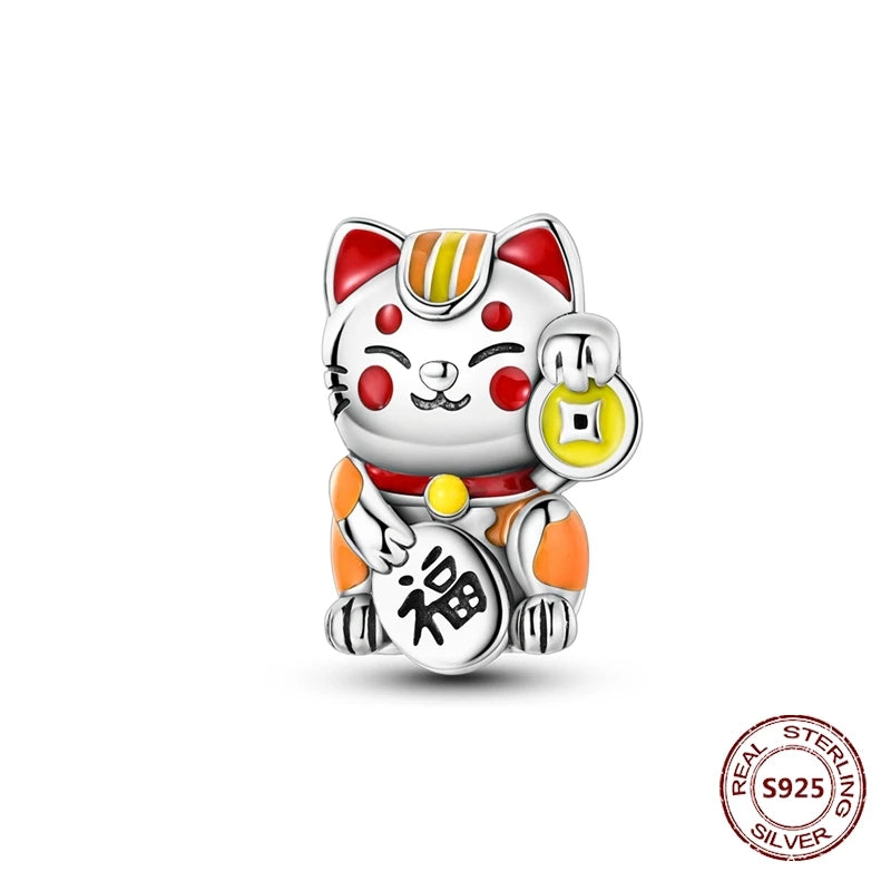 925 Sterling Silver Strawberry Turtle Owl Charm Beads Suitable For Original Bracelet Women DIY Jewelry Making Birthday Gifts