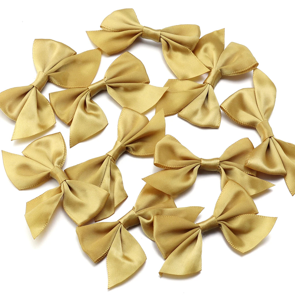 20Pcs/Lot 4cmx7cm Ribbon Width 2.5cm Polyester Satin Handmade Ribbon Bows For DIY Sewing Crafts Bouquets Party Christmas Decor