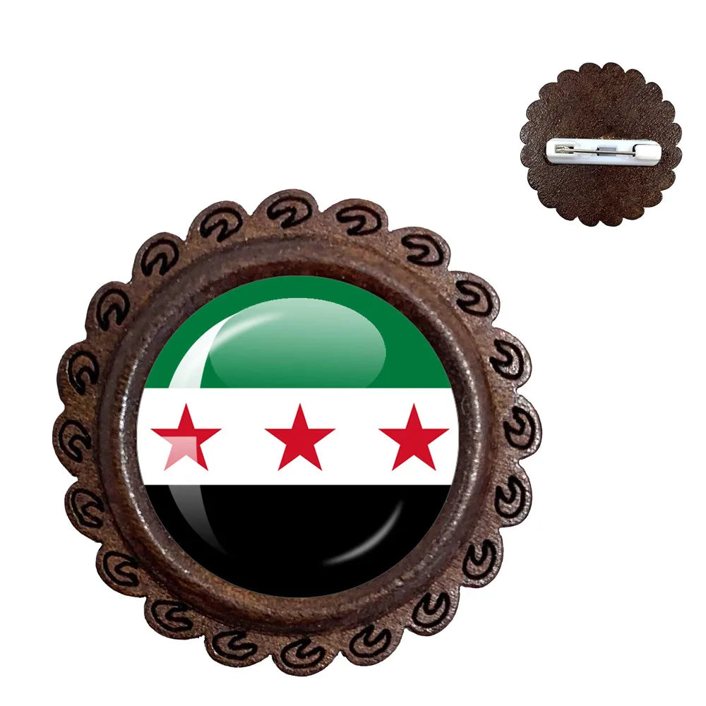 SKY FLAG Syria Flag National Keychain Glass Cabochon Heart-Shape Pendant Keychain For Women Men Charm Fashion Jewelry Gift