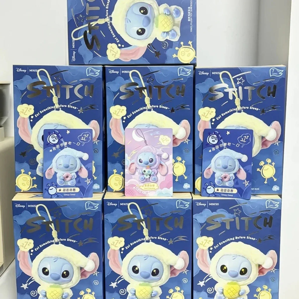 NEW Stitch Eat Something Before Sleep Series Blind Box Plush Dolls Pendant Cute Doll Ornament Mystery Box Surprise Toys Gifts