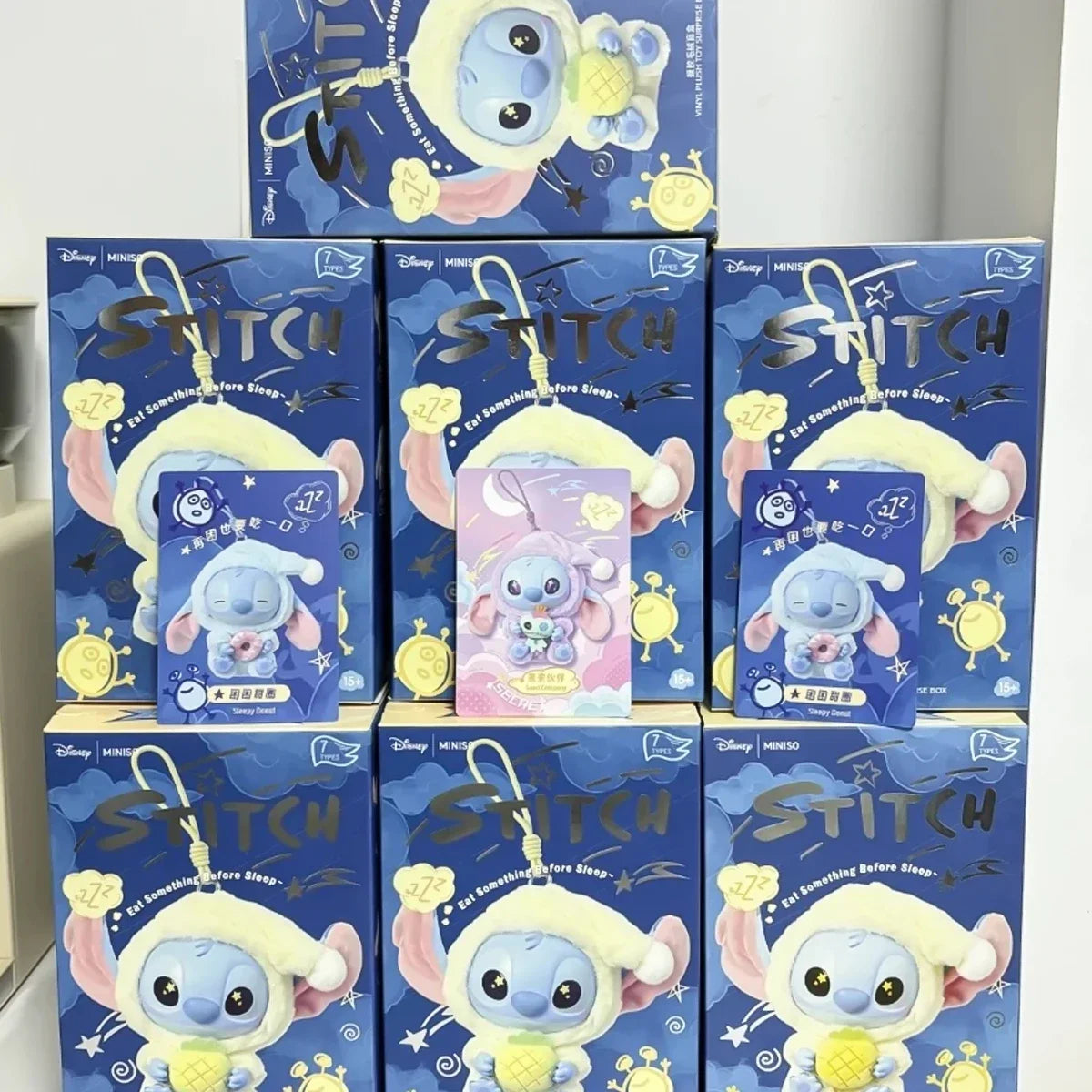 NEW Stitch Eat Something Before Sleep Series Blind Box Plush Dolls Pendant Cute Doll Ornament Mystery Box Surprise Toys Gifts