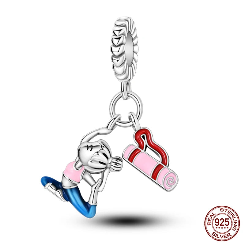 new in Real 925 Sterling Silver Boys and Girls Bicycle Charms Beads Fit Qikaola 925 Original Bracelets Fine DIY Jewelry Making