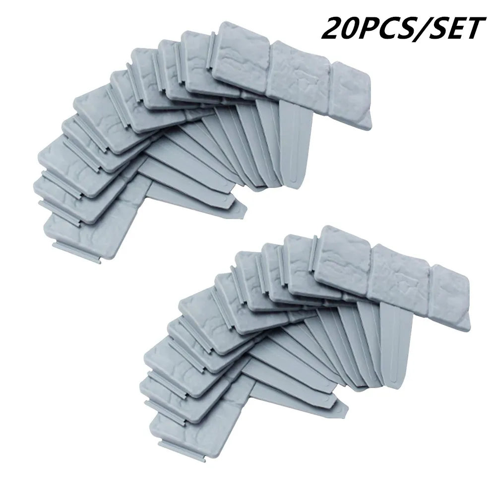 Garden PP Fence Edging,10Pcs Home Garden Border Edging Plastic Fence Stone DIY Yard Landscape Plant Fence Fit for Lawn Yard Flow