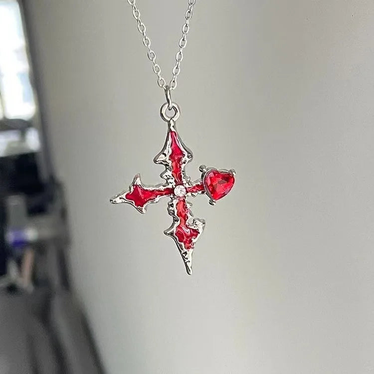 Black Rhinestone Cross Jesus Pendant Choker Necklace for Women Punk Vintage Double Layers Chain Boho Jewelry Fashion Party Gifts