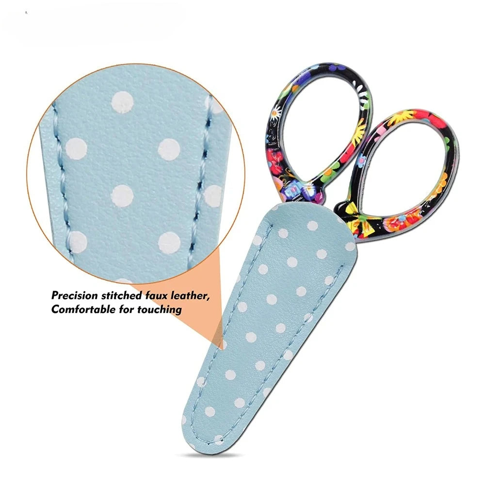 Professional Sharp Embroidery Scissors – Precision Sewing Tool with Leather Sheath for Needlework, Crafts & DIY (1-Piece)