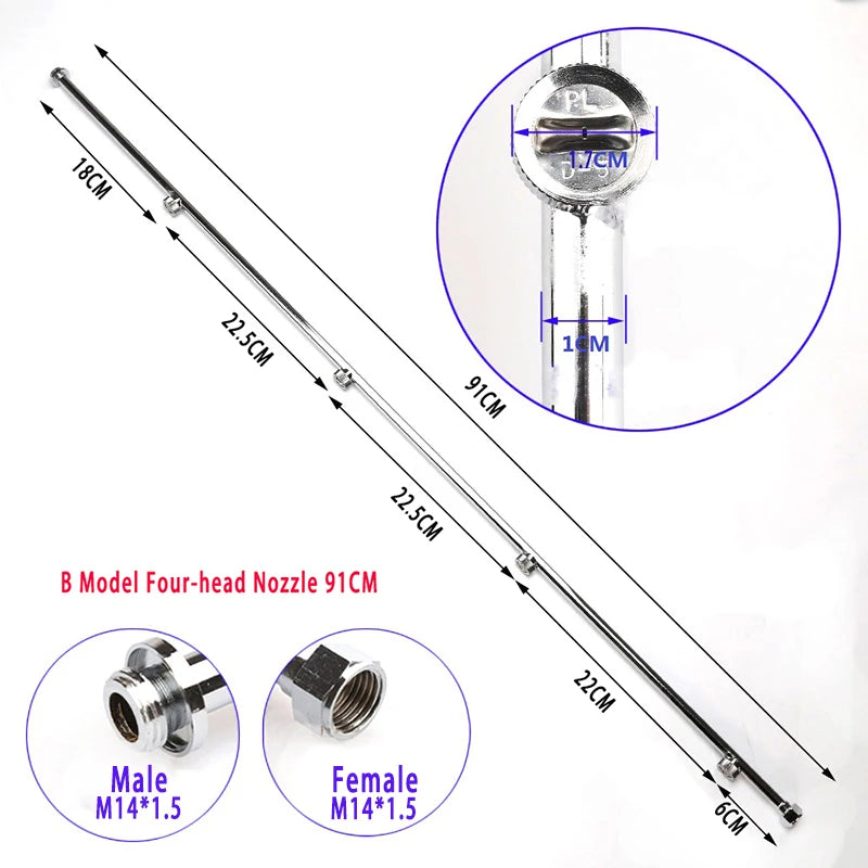 Water power spray gun Stainless Steel 3 head nozzle /4 Head nozzle /5 head nozzle Garden agricultural power spray gun