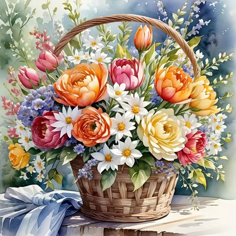 Huacan 5D Landscape Diamond Painting Flower Series Art Picture Full Square/round Rhinestone Embroidery Set Wall Decor