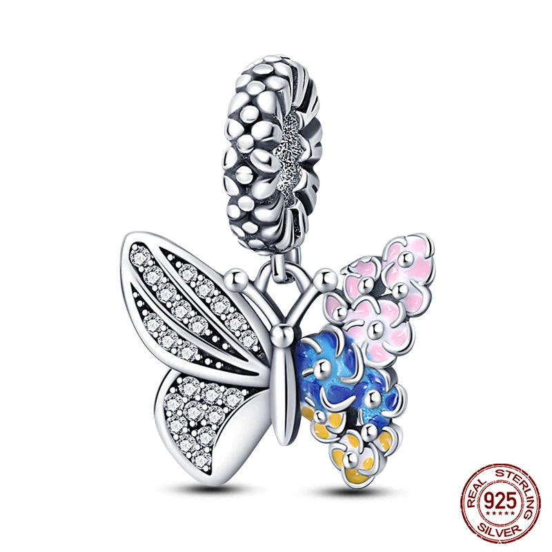 Fit Qikaola 925 Original Bracelet Fashion Bee Astronaut Eiffel Tower 925 Silver Charms Beads Fine DIY Birthday Jewelry For Women