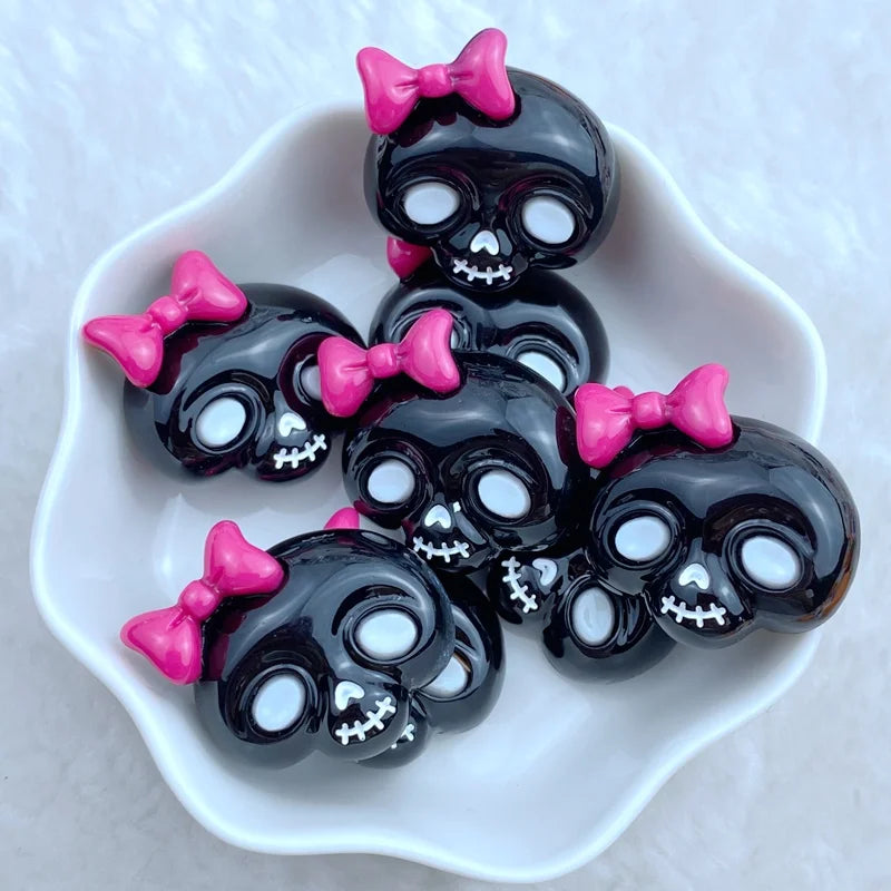 8Pcs New Cute Resin Halloween Animal Series Flat Back Fit Phone Deco Parts Embellishments For Hair Bows Accessories