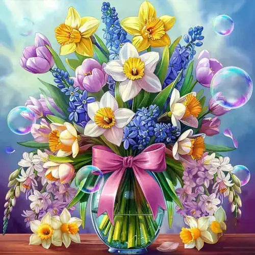 Huacan 5D Landscape Diamond Painting Flower Series Art Picture Full Square/round Rhinestone Embroidery Set Wall Decor