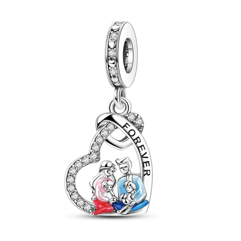 Original Charms Bead 925 Sterling Silver Inlaid Zirconium Bowknot Love Heart Balloon Pendants Fit Bracelet DIY Jewelry Marking