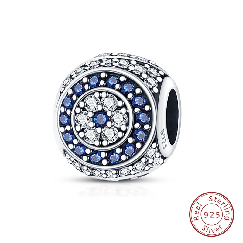 100% Real 925 Sterling Silver Classic Devil's Eye Charms Beads For Women Fit Original Qikaola Bracelets Fine DIY Jewelry Making