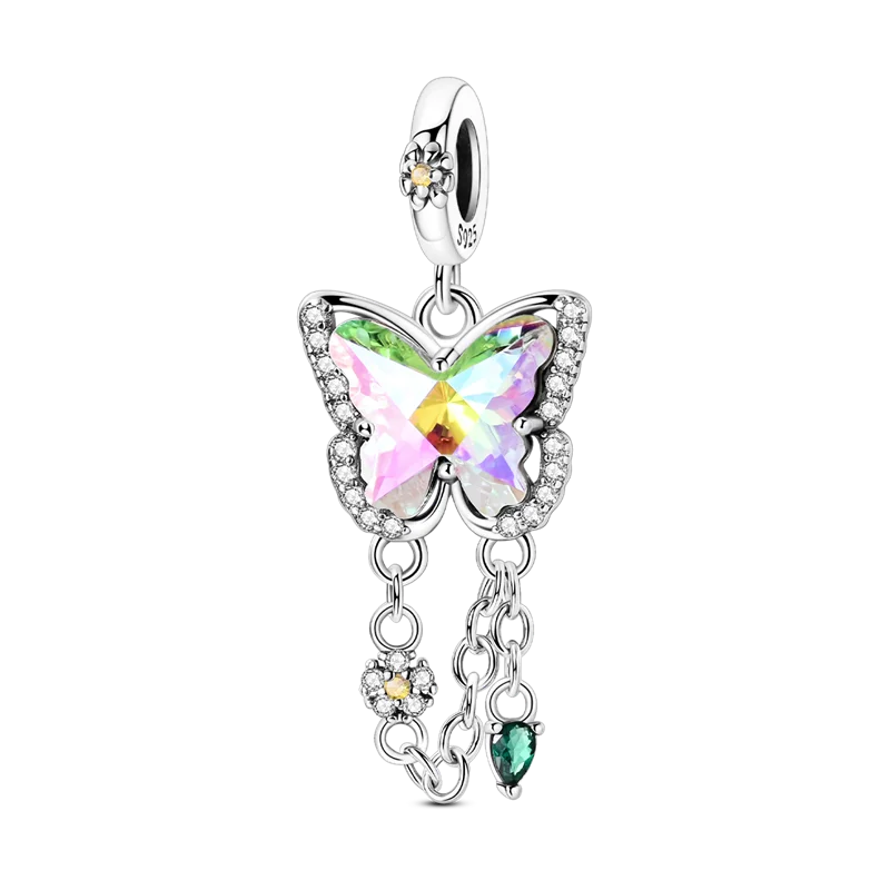 Original Charms Bead 925 Sterling Silver Inlaid Zirconium Bowknot Love Heart Balloon Pendants Fit Bracelet DIY Jewelry Marking