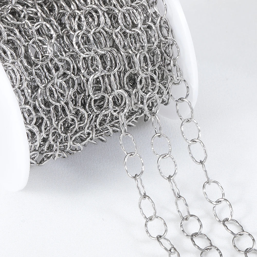 1meter Gold Stainless Steel Chain Multi Styles Star Thick Cable Curb Chains for Necklace Bracelet Jewelry Making DIY No Fade