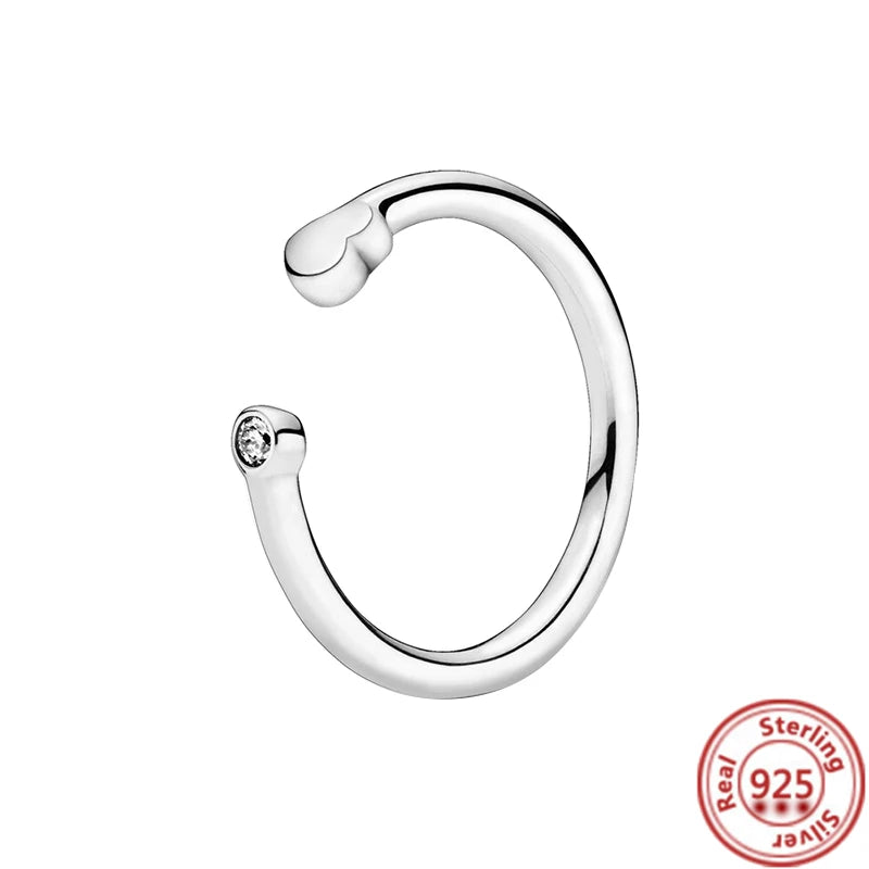 Hot Version Adjustable Ring 925 Silver Moon Dragonfly Leaf Rose Pink Popular Zircon Fit Ring Feminine Charm Jewelry Gift