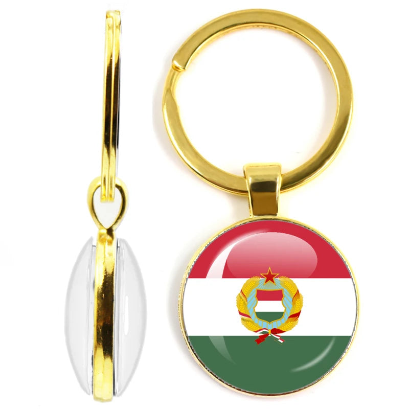 National Flag Glass Double-Sided Keychain Ethiopia Islas Canarias Kenya Sudan Madeira Melilla South Sudan Ceuta Seychelles