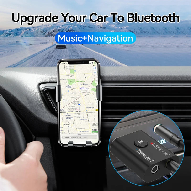 New Upgrades 2In1 Bluetooth 5.5 Audio Receiver Transmitter 3.5mm AUX USB Stereo Wireless Adapter With Mic/For/Car/Speaker/TV/PC