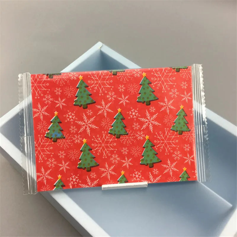 100Pcs DIY Handmade Nougat Candy Packaging Oil Paper Milk  Taffy Wrapper New Year Xmas Party Decor