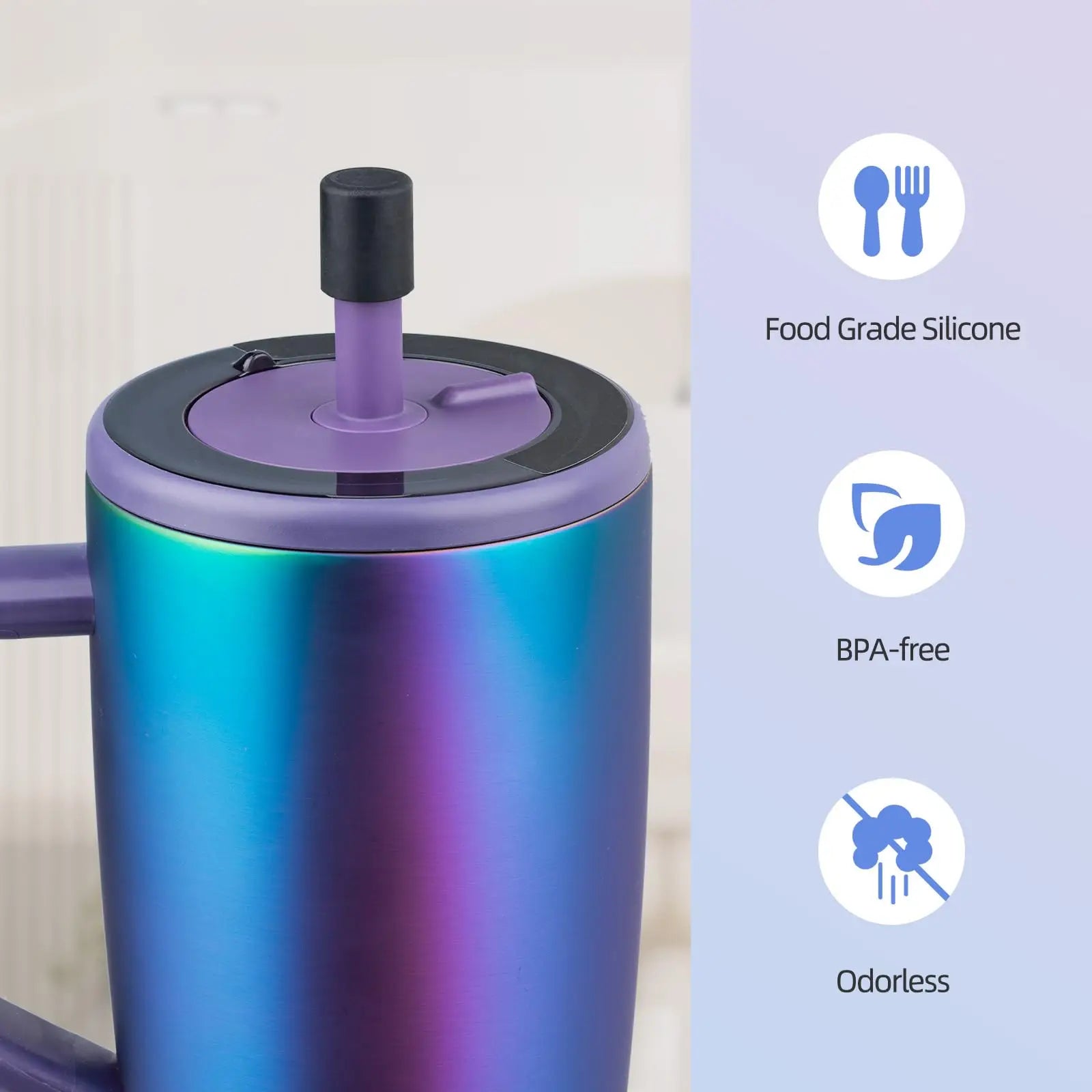 2 Pack Magnetic Straw Caps Compatible with BrüMate All Era and Resa Tumblers, Silicone Straw Caps Toppers Compatible with Brumat