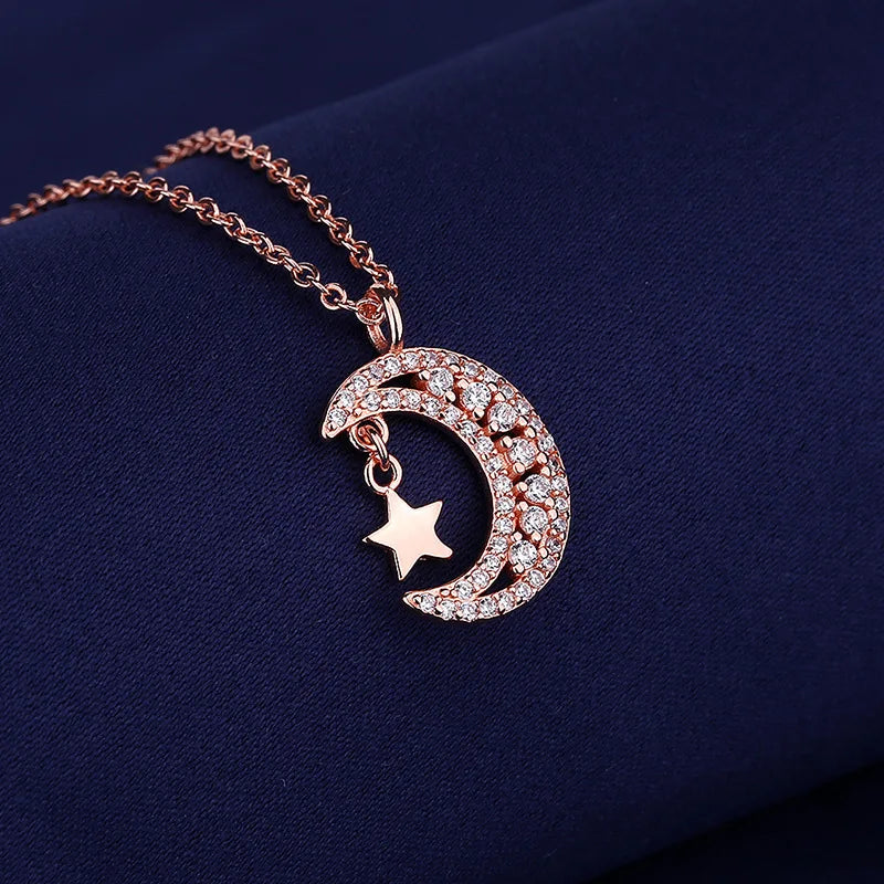 925 Sterling Silver Necklace For Women Round Pendent Sparkling Pave CZ Necklace Fashion Anniversary Birthday Jewelry Gifts N325