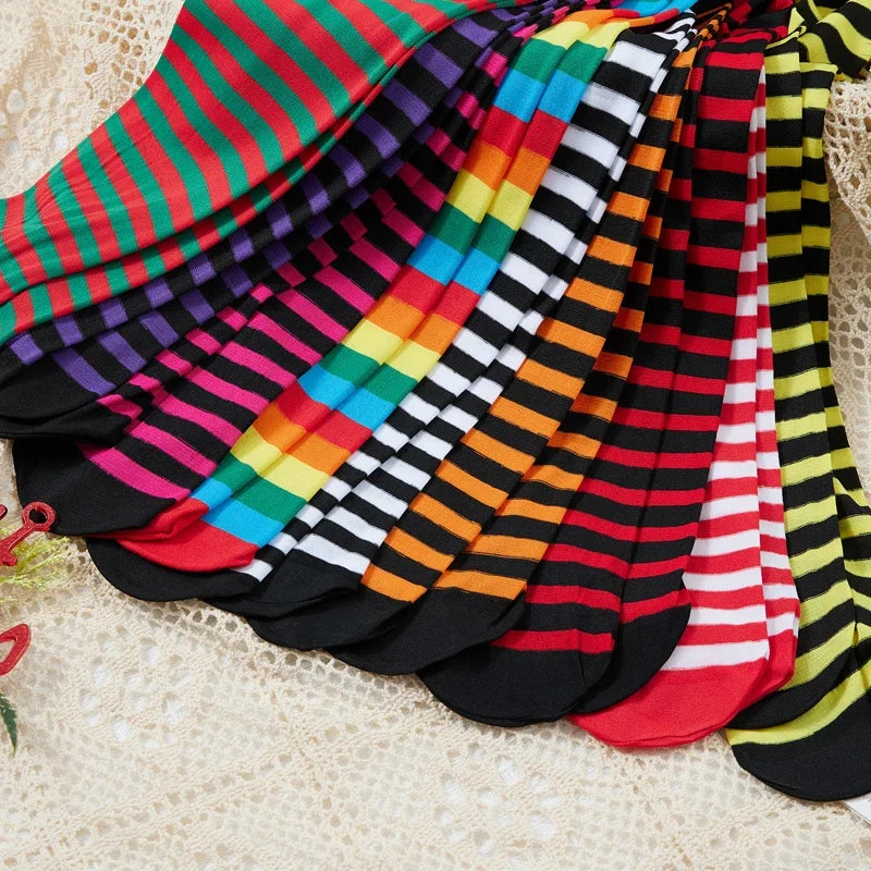 Children Girl Pantyhose Kids Striped Pattern High Waist Cosplay Leggings Pants Cosplay Halloween Christmas Stockings