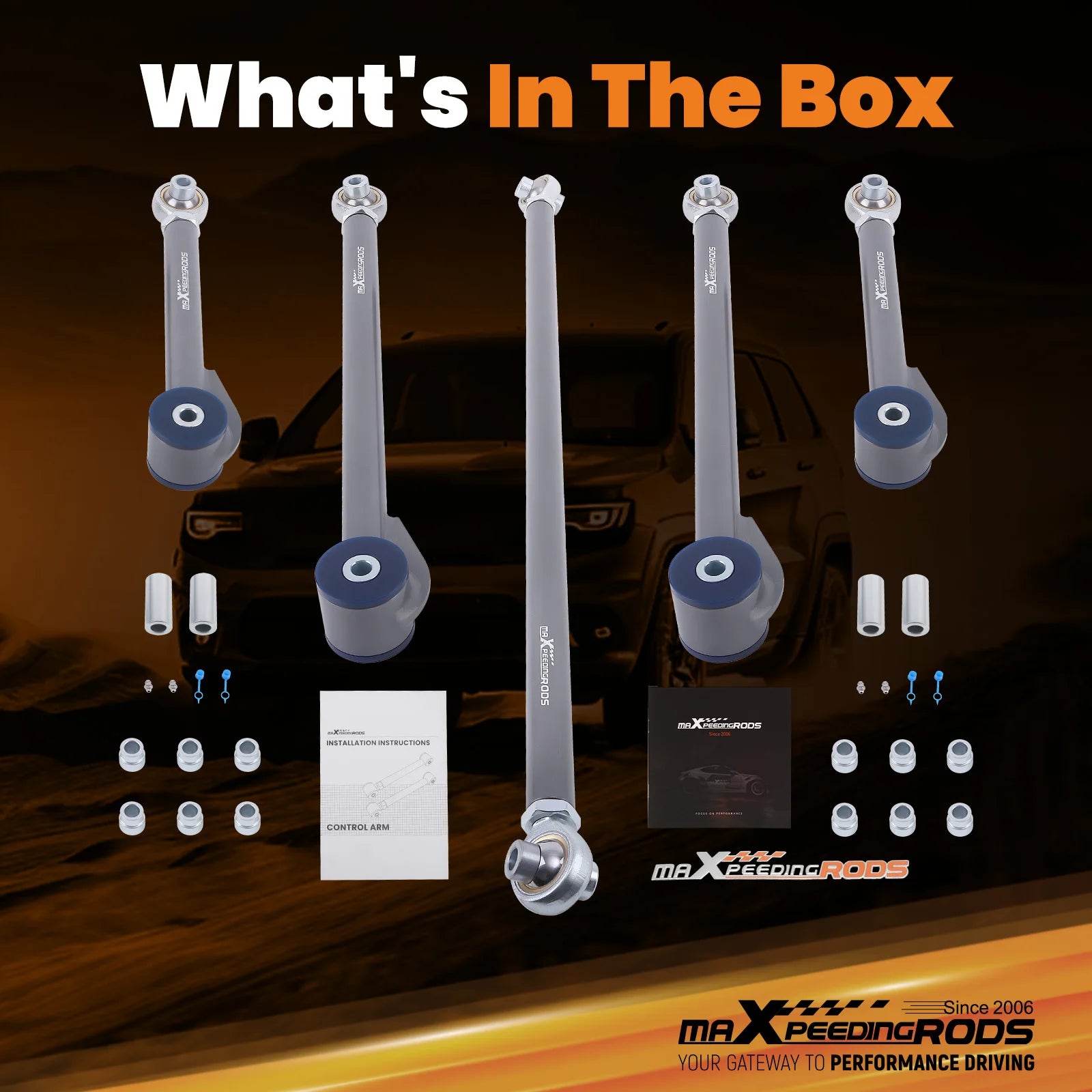 Rear Upper & Lower Control Arms + Track Bar Leveling Kit for Toyota 4-Runner 02