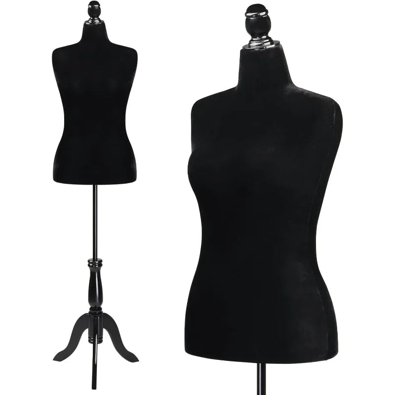 Female Dress Form Size 10-16, Adjustable Height Torso Body with Upgraded Tripod Stand, Medium Size Mannequin for Sewing a