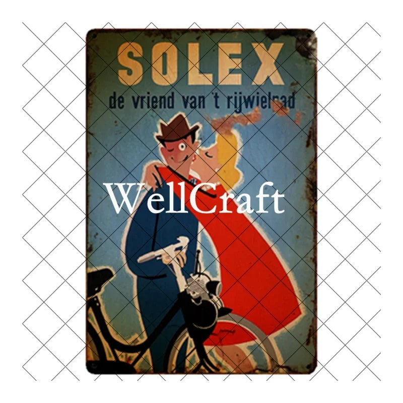 [ WellCraft ] Bicycle Velosolex Tin Signs Retro Bike Wall Plaque Pub Decor WX-11 vintage decor  home decor  room decor