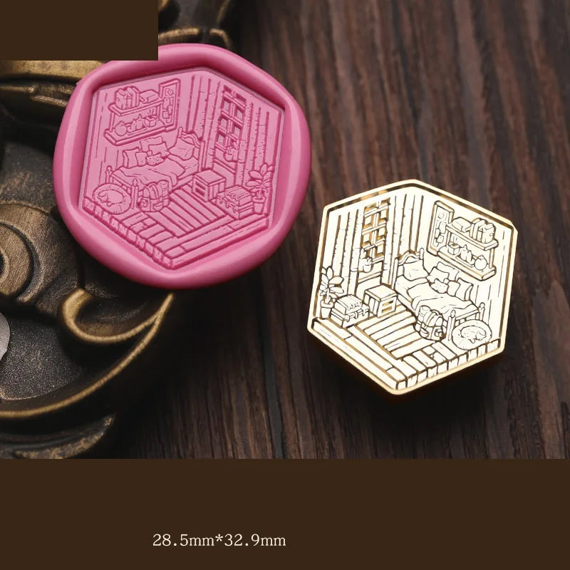 Wax Seal Stamp Vintage Halloween Personalized Wedding Stamp Old Castle Wax Seal Stamp Craft Supplies Stamp and Die Sets HCZ042