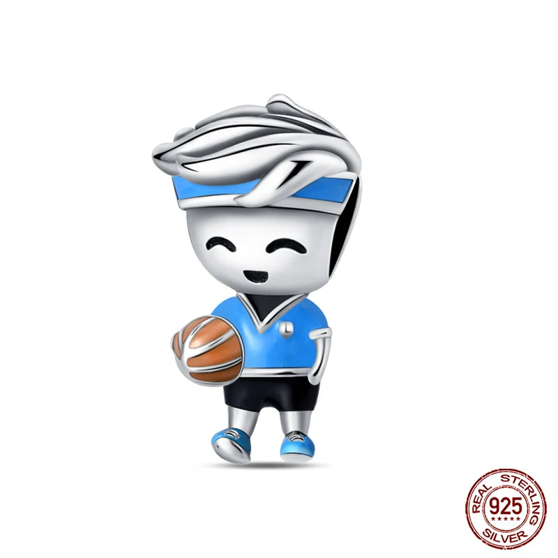 new in Real 925 Sterling Silver Boys and Girls Bicycle Charms Beads Fit Qikaola 925 Original Bracelets Fine DIY Jewelry Making