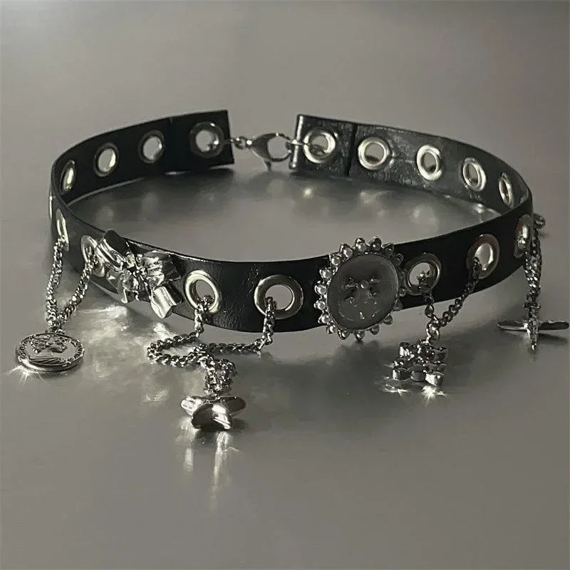 Y2K Goth Butterfly Bowknot Heart Choker Necklace Women Egirl Kpop Aesthetic Vintage Cute Charms Grunge Jewelry Scene Accessories