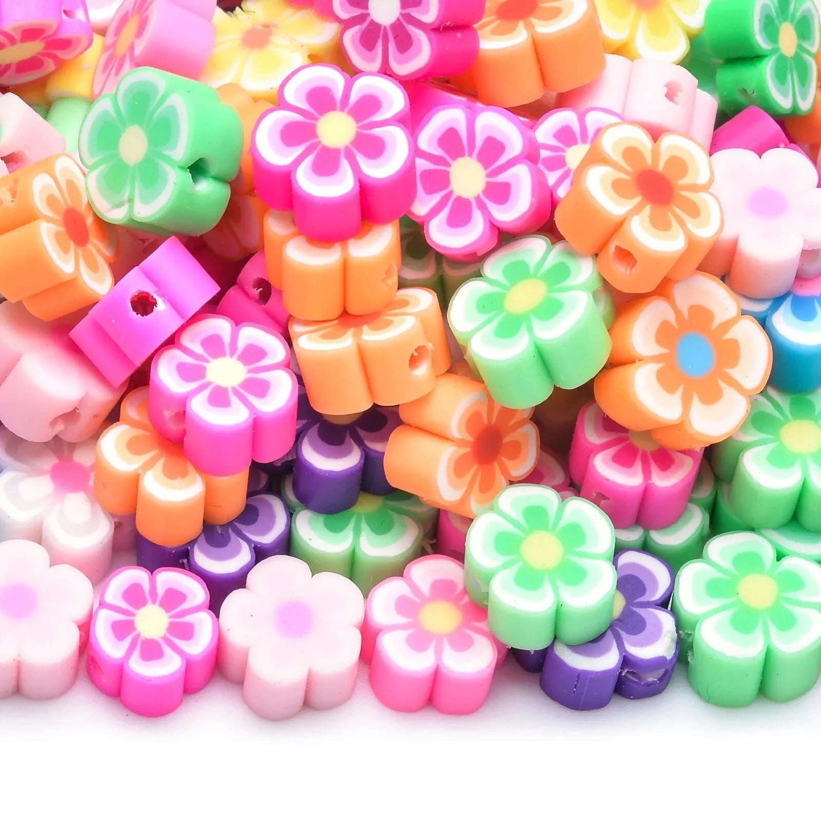 30pcs 10mm Heart Shape Beads Fruit Polymer Clay Beads Spacer Loose Beads for Jewelry Making DIY Handmade Bracelet