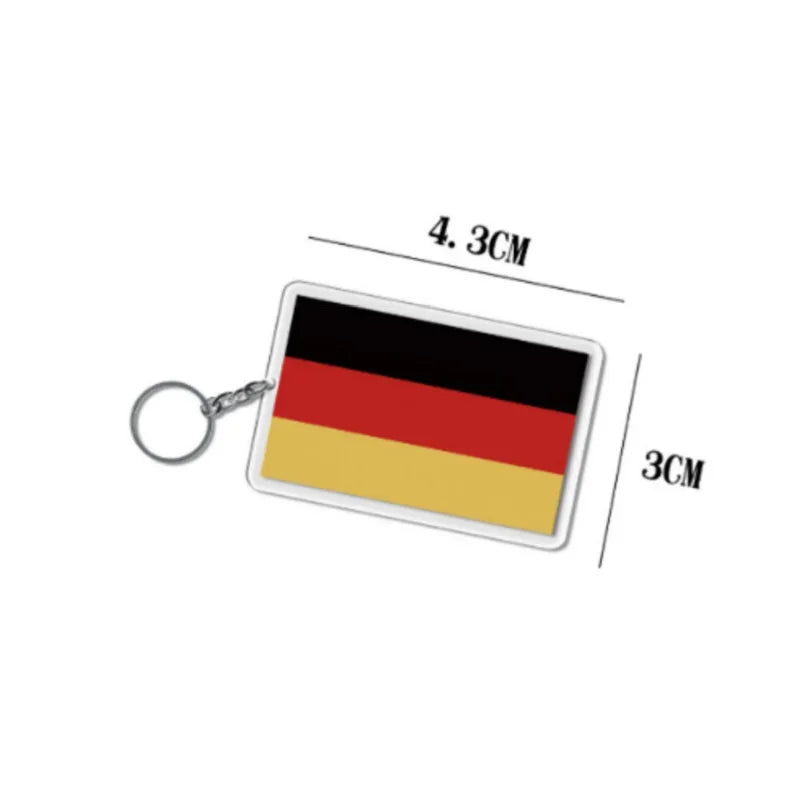 National Flag Keychain Serbia Spain Argentina USA Brazil France Portugal Denmark Poland Tunisia Flags Football Keyring Gifts