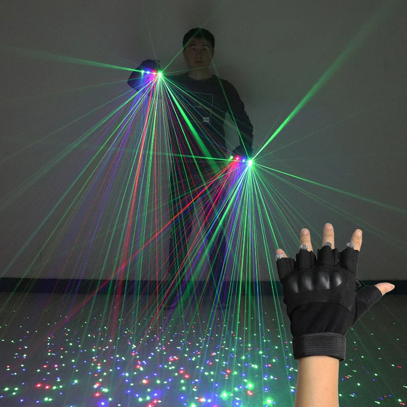 2 in 1 RGB Laser Gloves Include Green Red Blue Laser Flash Finger LED Robot Costume Bar Nightclub DJ Stage Laser Show Props