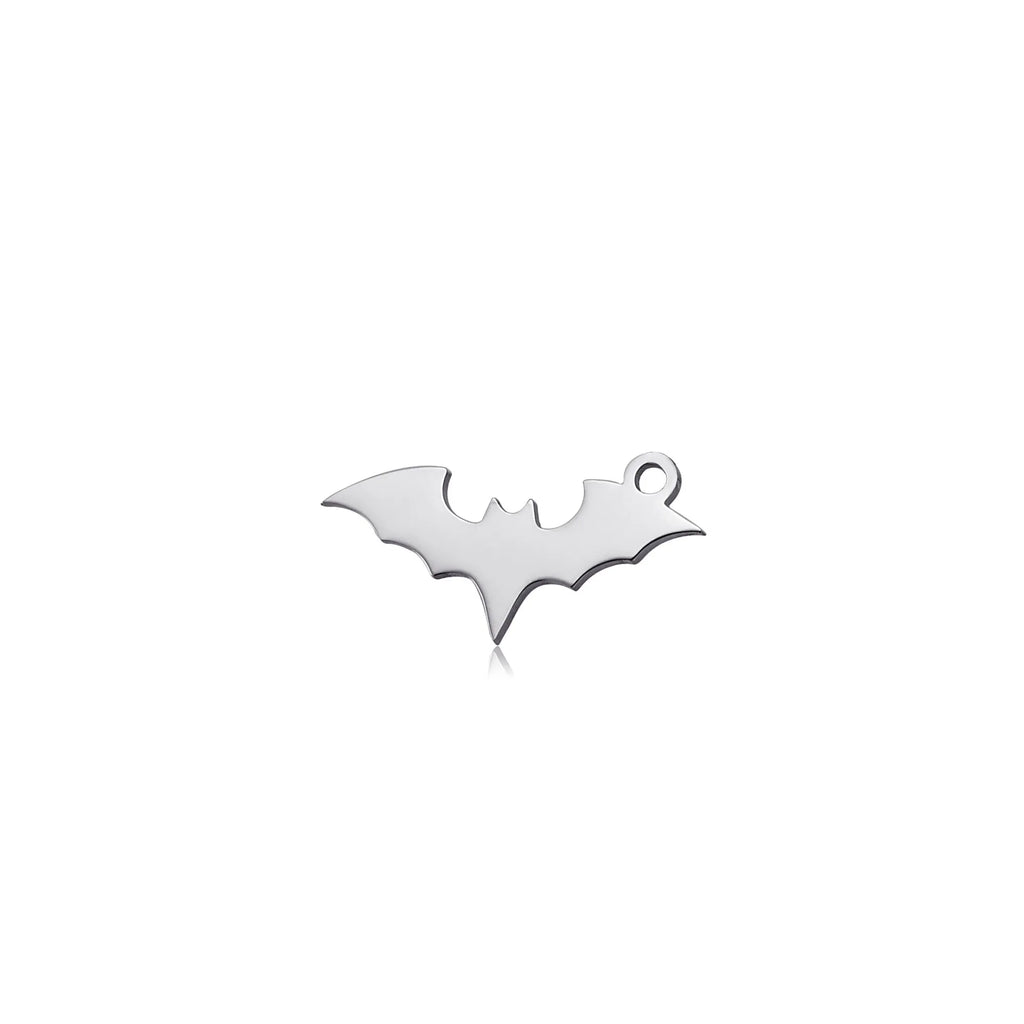 5pcs/Lot Stainless Steel Charms Animal Bat Decorations Halloween Party Supplies For Diy Making Necklace Bracelet Pendant Jewelry