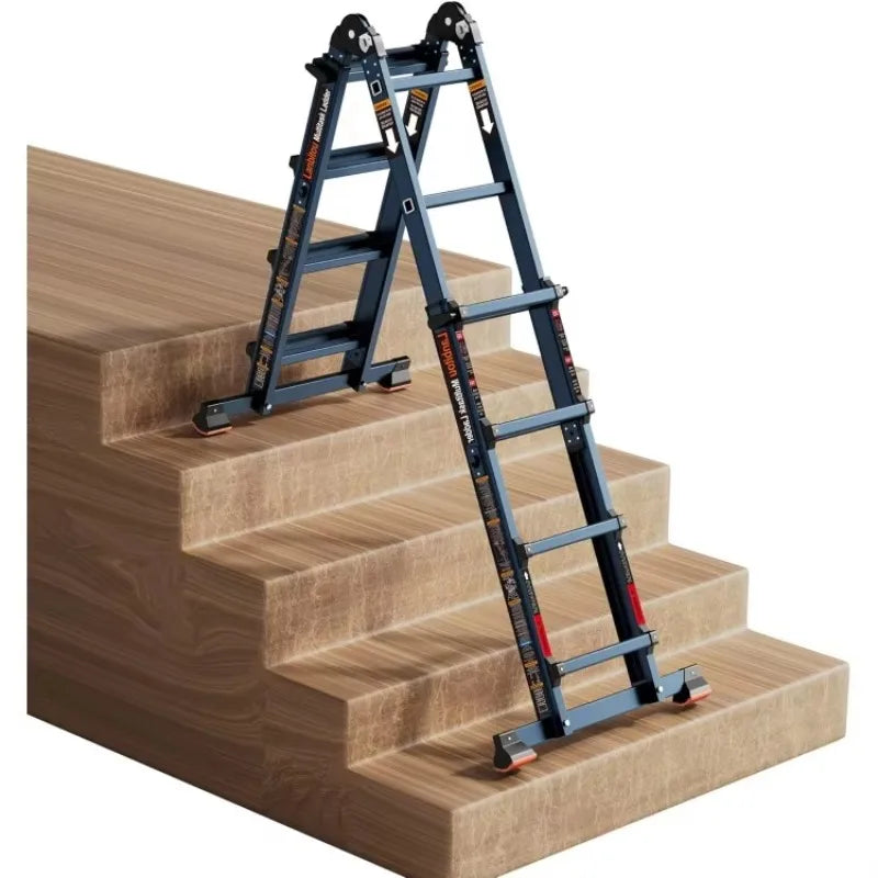 Hot Sale.A Frame 4 Step Ladder Extension,Storage Folding Ladder,300 lbs Security Load,14 FT Anti-Slip Multi Position Ladder