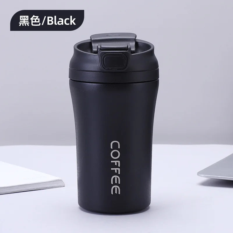 Stainless Steel Travel Mug with Straw, Portable Coffee Cup for Office/Car, Insulated Thermo Cup (13.5oz, Hot & Cold)