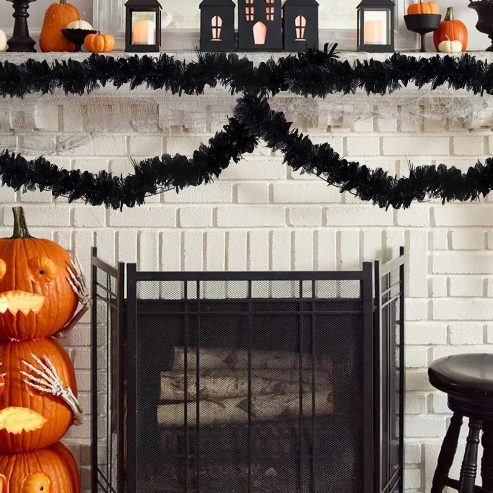 30/2M Black White Ribbon Garland DIY Xmas Tree Hanging Ornament Christmas Halloween Wedding Birthday Party Decoration Supplies