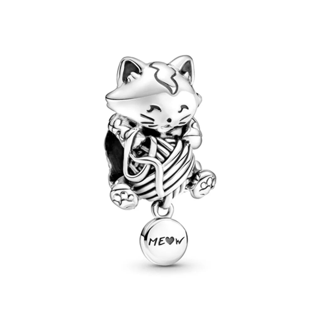 Animals Series Charms 925 Silver fortune Cat Pets Fit 925 Original Bracelet Necklace DIY Pendants Fashion Jewelry For Woman