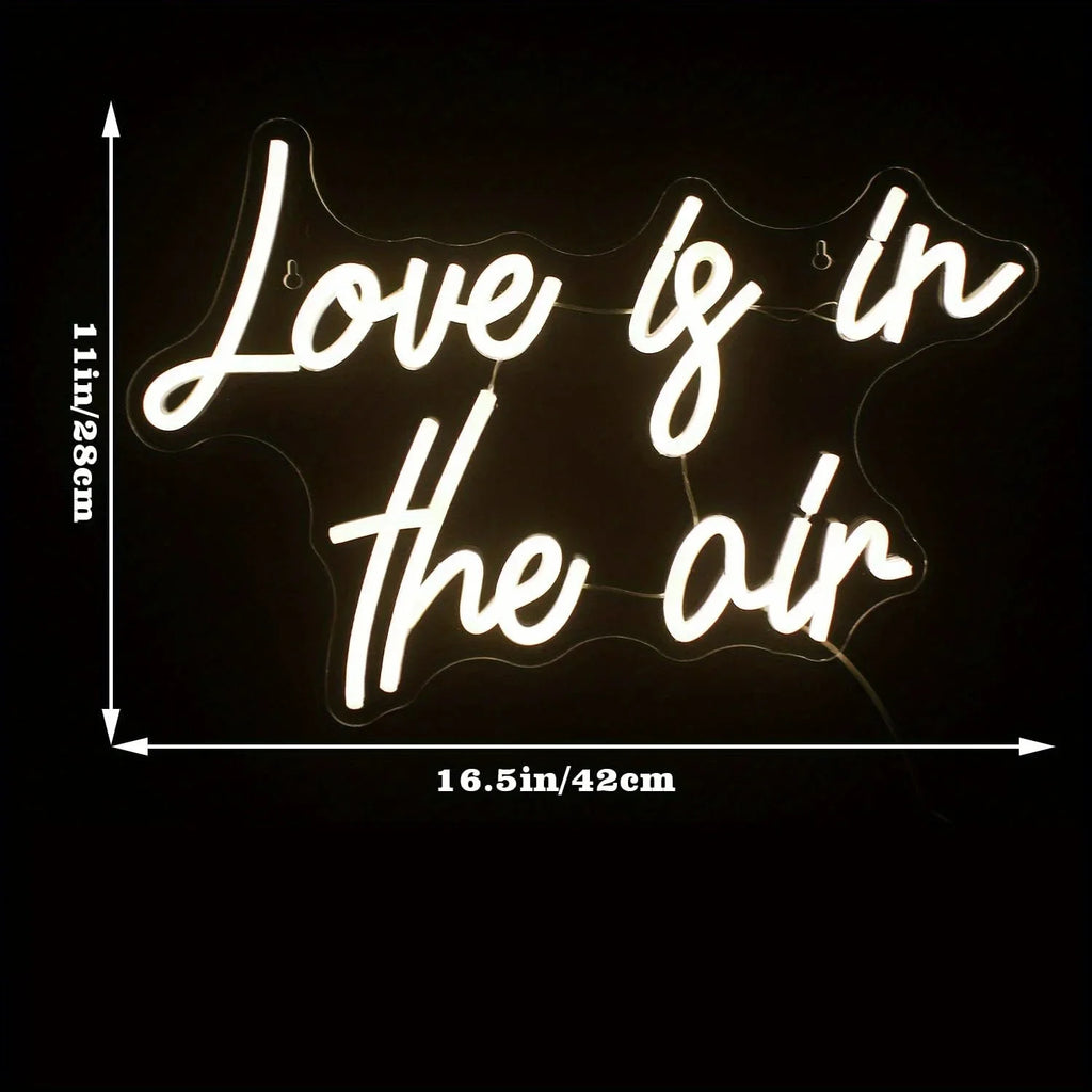 Love is in The Air LED Neon Sign for Wall Decor Wedding Neon Light for Bedroom Home Bar Wedding Party Gift,USB