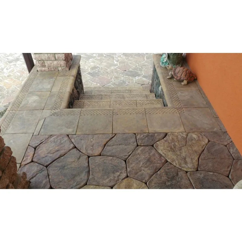 6 pcs Plastic Moulds Flagstone Casting Concrete Paving Garden Paths Stone Patio Pavers for Gar