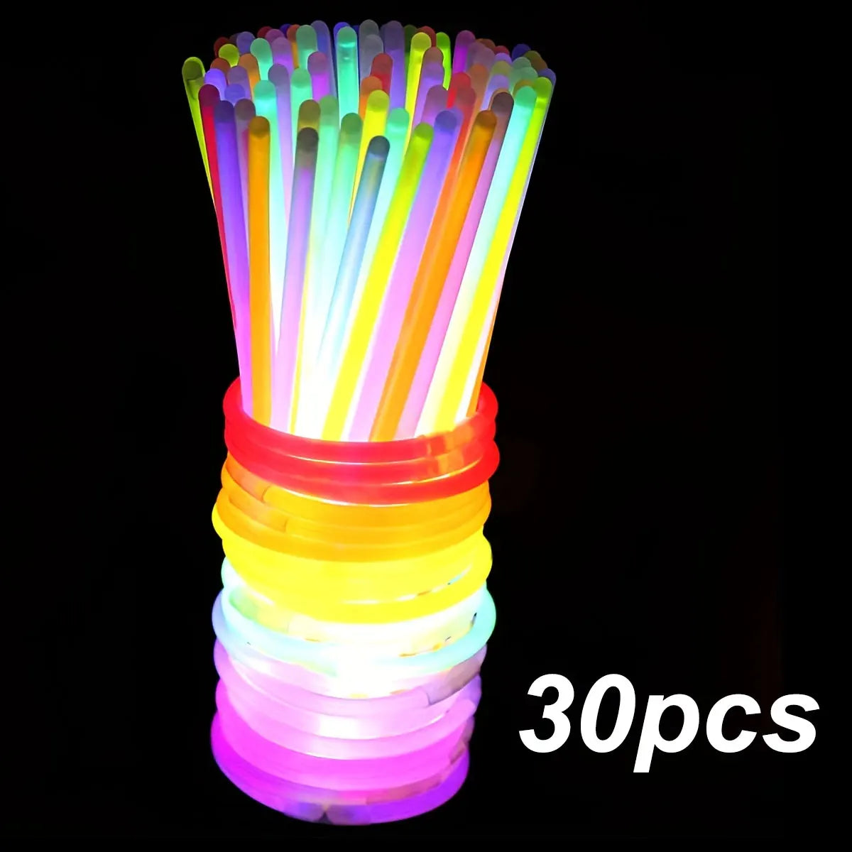 30/60PCS Plastic Glow Sticks Bulk 8 Inch Multicolor Glow in the Dark Accessories for Party Decorations Emergency Lighting ZSY