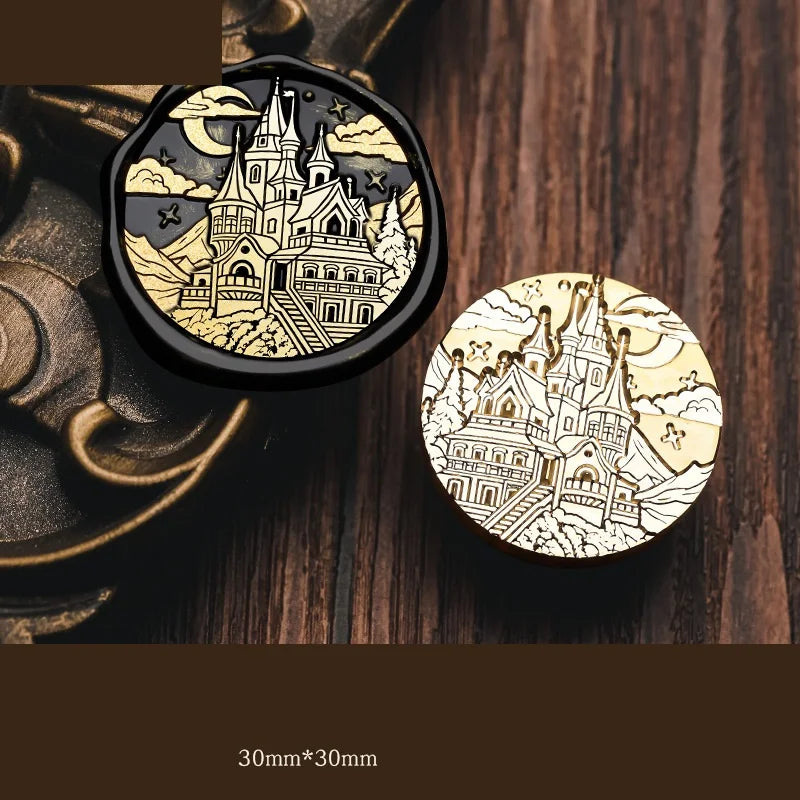 Wax Seal Stamp Vintage Halloween Personalized Wedding Stamp Old Castle Wax Seal Stamp Craft Supplies Stamp and Die Sets HCZ042