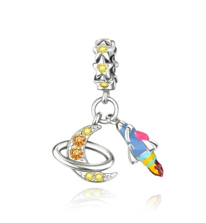 Original 925 Sterling Silver Charms Bag Earphone Magic Cube Watch Games Console Bead Pendant Fit Bracelet Necklace Jewelry